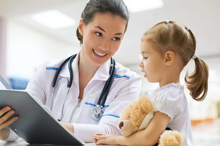 Young girl and doctor